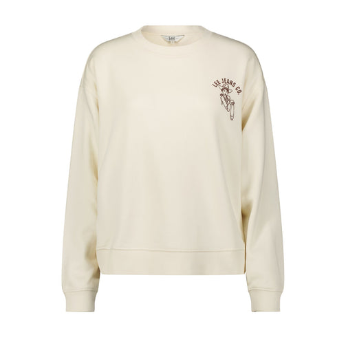 Lee Women's Graphic Crew Sweatshirt in Ecru